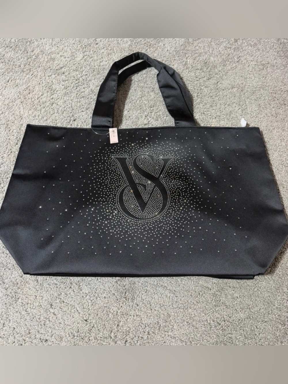 Victoria's Secret Black Rhinestone VS Logo Tote
